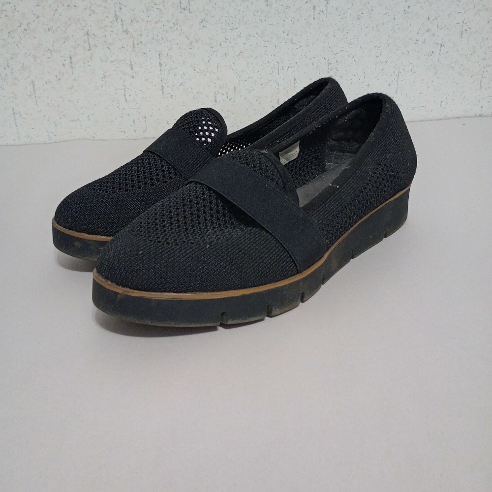 Sophia Taylor Shoes Womens 8.5 Casual Slip On Loafer Flats Black Mesh Comfy